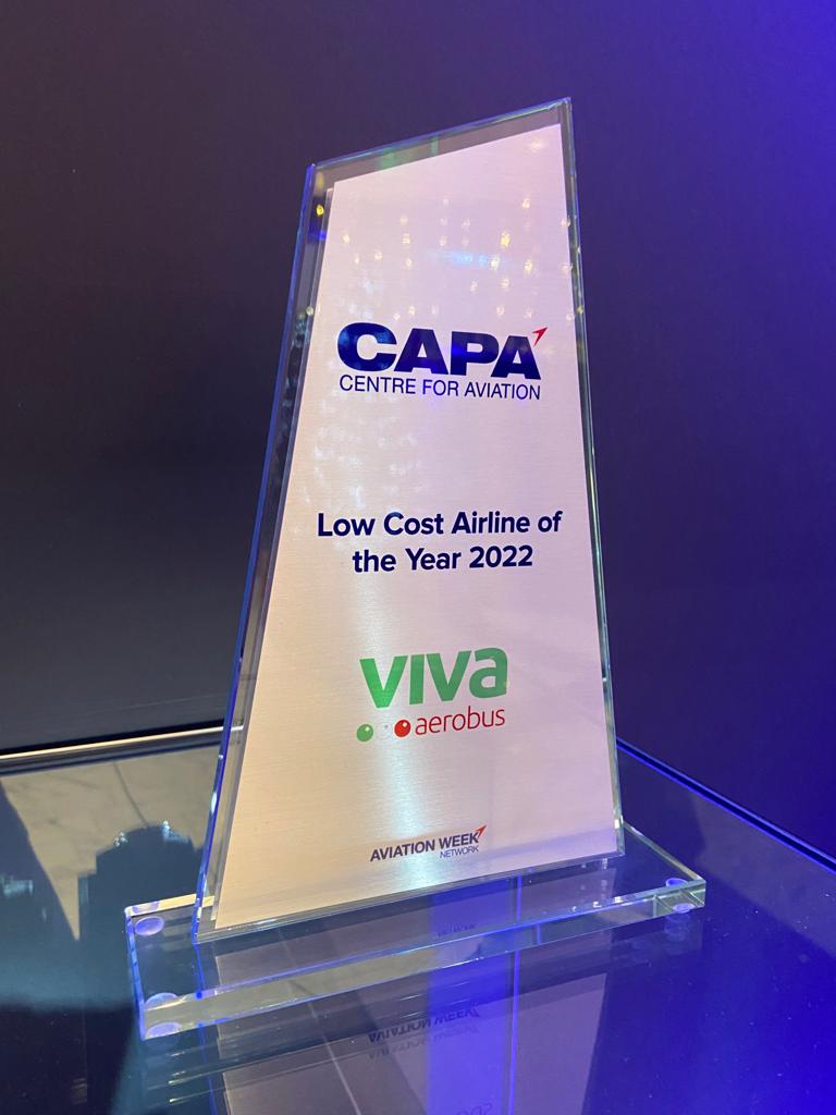 Viva Aerobus nombrada «Aerolínea de Bajo Costo del Año 2022» en los premios a la excelencia de la aviación mundial CAPA
